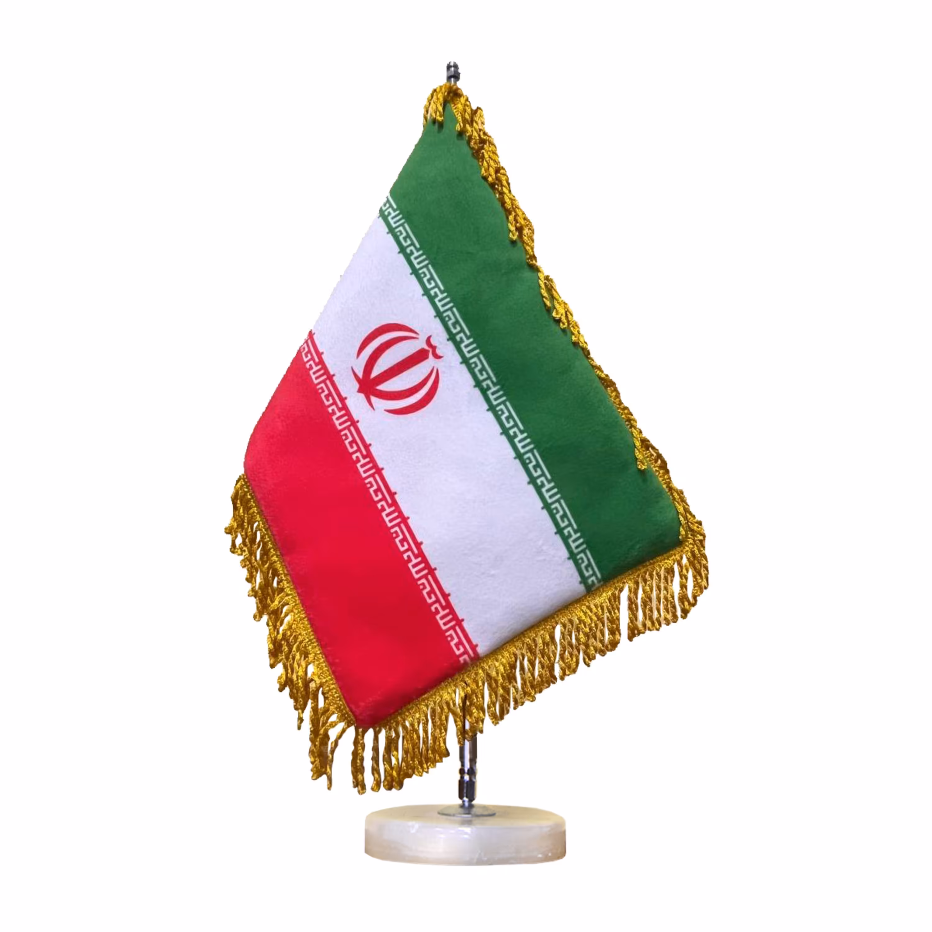 پرچم رومیزی مخمل ریشه دار با پایه سنگی