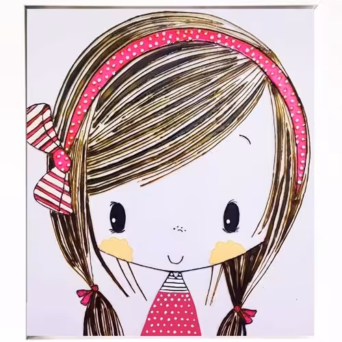 تابلو ویترای طرح دختر ناز