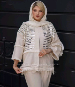 مانتو اسپرت زنانه لنین پولکی مدل پولکی