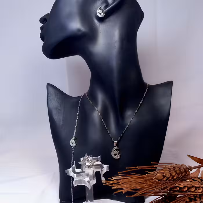 ست نقره مدل ماه و فرشته