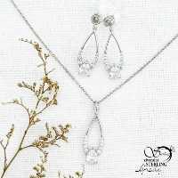 نیمست نقره ایتالیا آویز اشکی با کد 12496