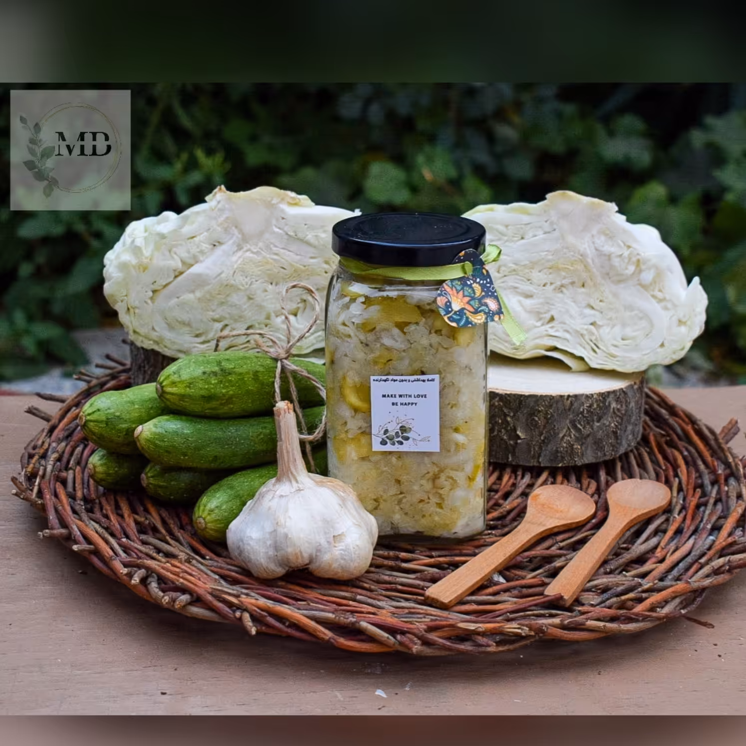 کلم ترش(ساورکرات)مخلوط با کدو سبز