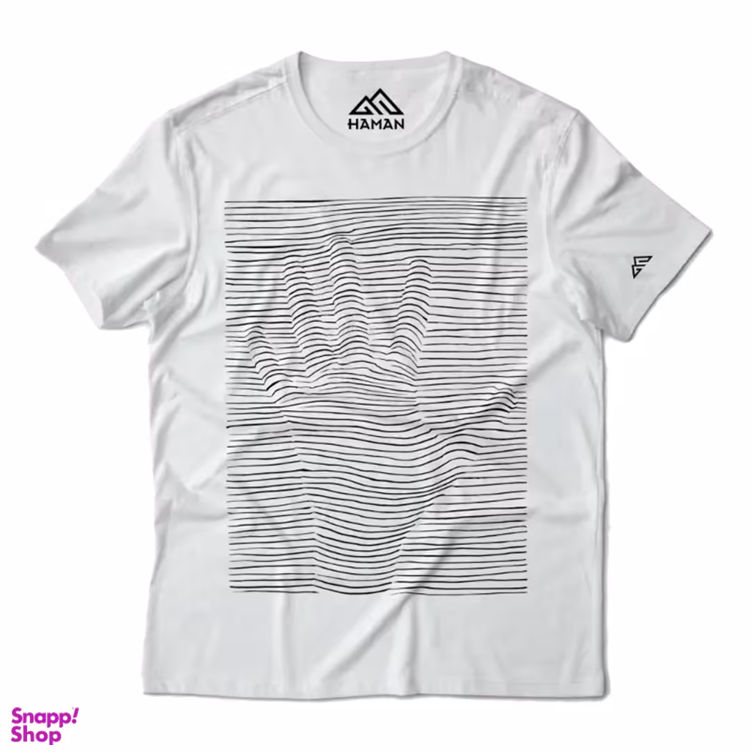 تیشرت آستین کوتاه مردانه مدل دست رنگ سفید