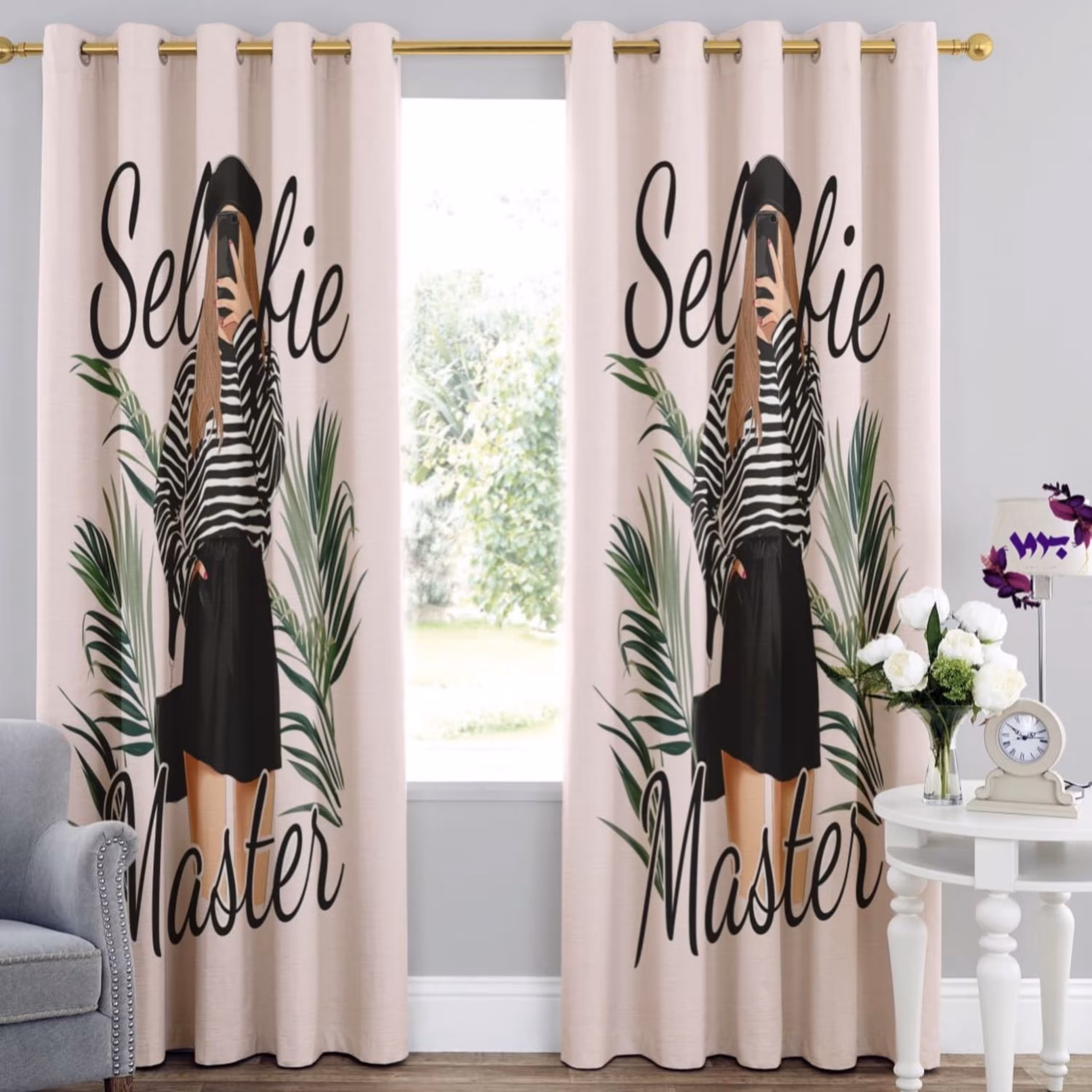 پرده اتاق کودک طرح دختر  فرانسوی بروا گالری با کیفیت و دوخت عالی