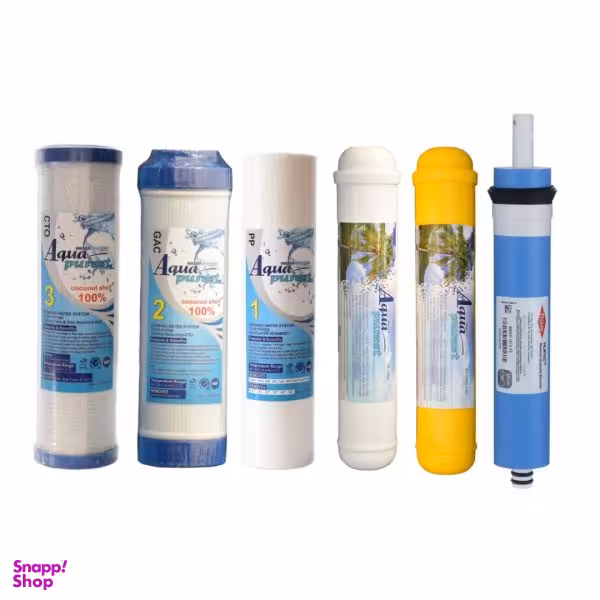 فیلتر دستگاه تصفیه کننده آب آکوا پیورست مدل RO-NSF06 بسته 5 عددی + فیلتر ممبران فیلمتک کد 75-1812