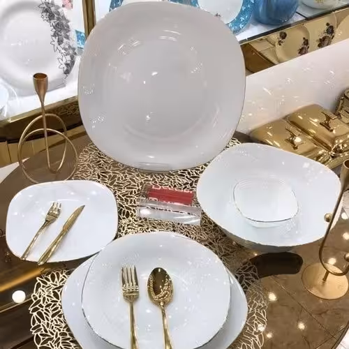 سرویس آرکوپال 26 پارچه لب طلا مربع ارسال رایگان ( غذاخوری )