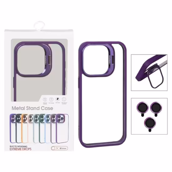 قاب گوشی XINREEU لنز آلومینیومی با ست محافظ لنز رینگی برای iPhone 15 Pro