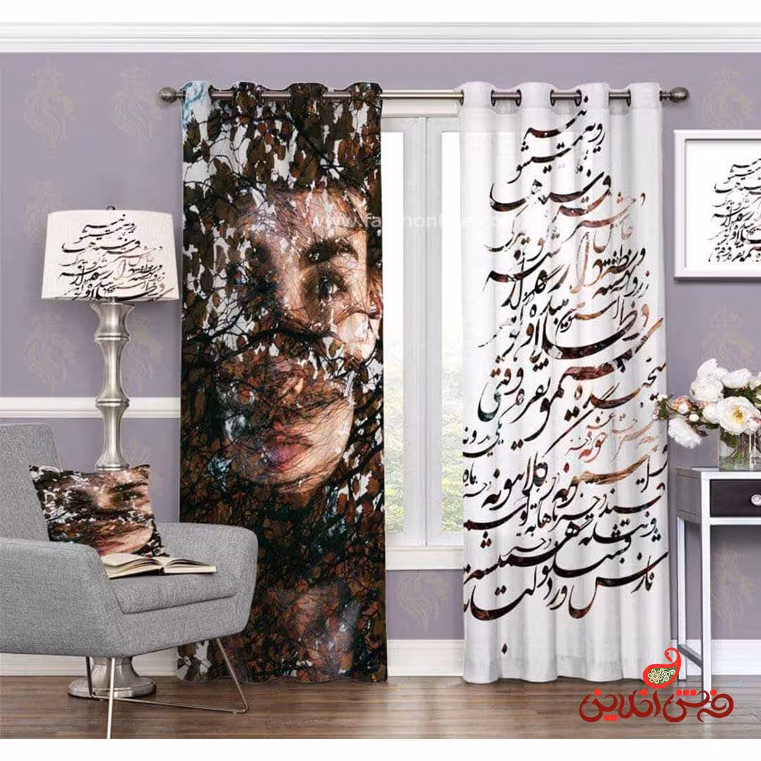 پرده 2 عددی  نستعلیق سنتی کد 3649