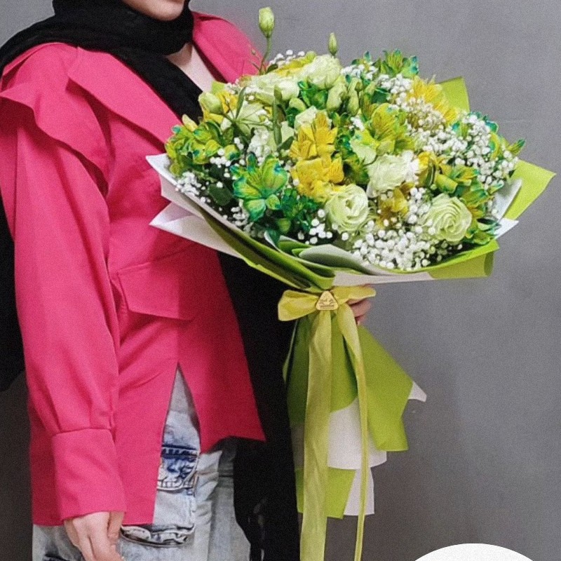 دسته گل طبیعی سبز لاکچری