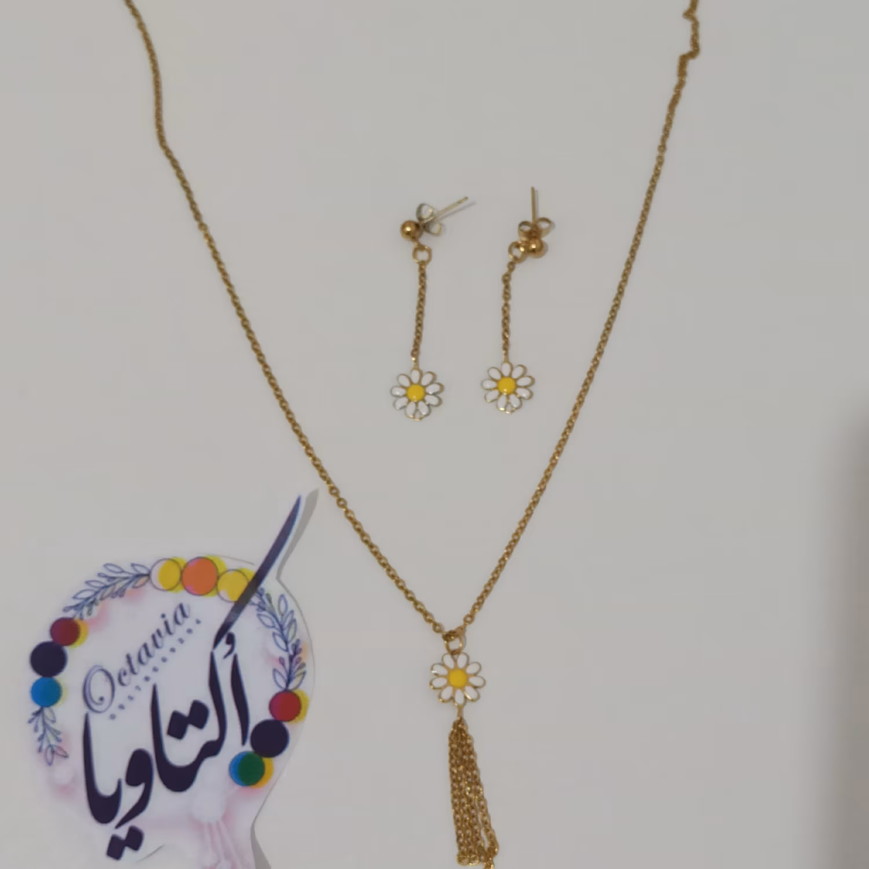 نیم ست گل بابونه استیل رنگ ثابت با کد(16)