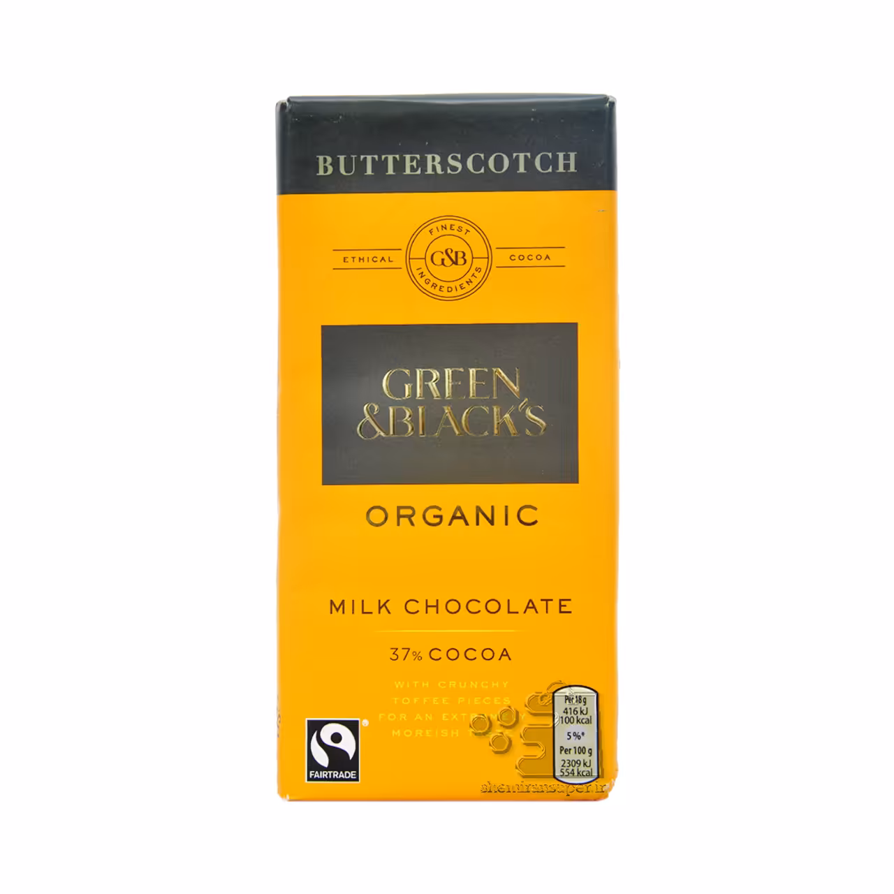 شکلات شیری ارگانیک با تکه های کرانچی تافی 90 گرم گرین اند بلک - green &amp; black&#039;s