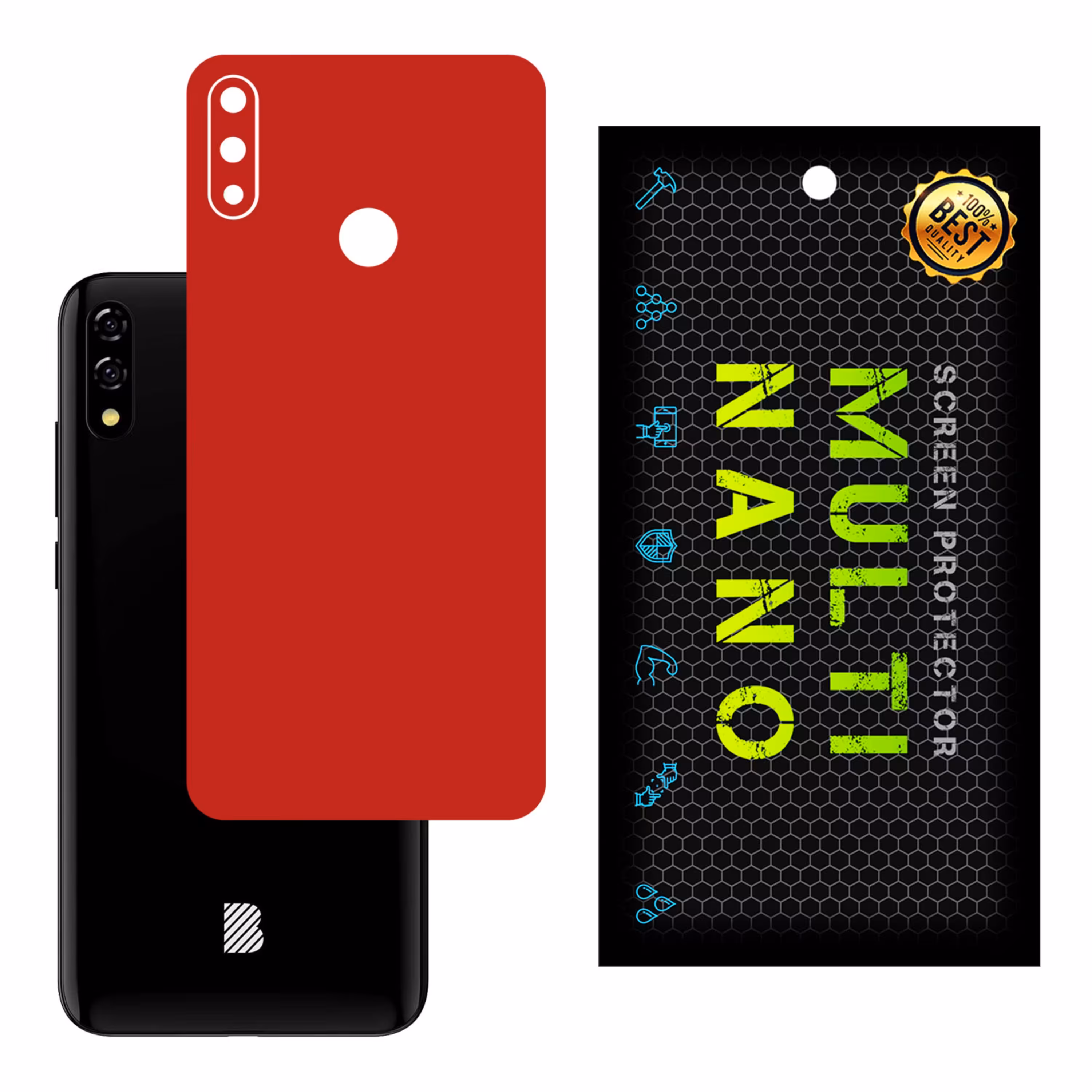 برچسب پوششی MultiNano مدل X-F1M-Red برای پشت موبایل بلو G8