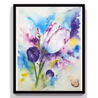 نقاشی آبرنگ گل و خاطره