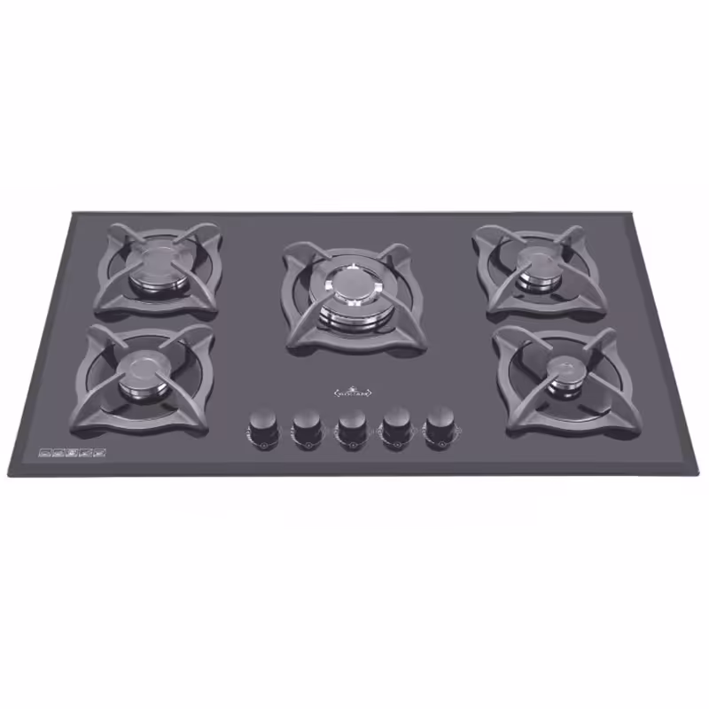 اجاق گاز  رومیزی ترموکوپل دار5شعله صفحه شیشه ای چدن پادیسانی 