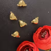 قفل مگنتی قلبی طلایی دانه ای 