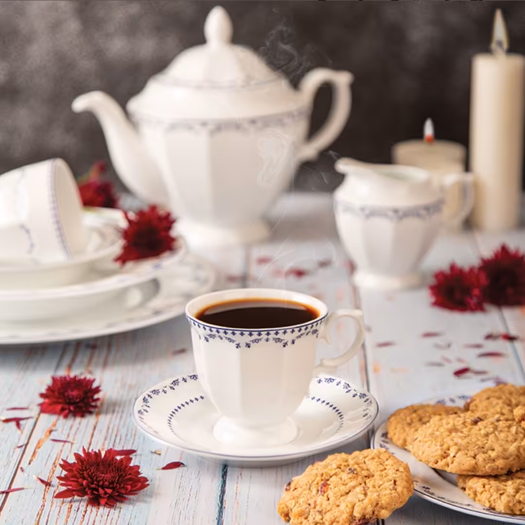 سرویس چینی زرین فرانسیس سرمه ای (درجه یک) 12 نفره 103 پارچه قالب نئوکلاسیک - ارسال رایگان با باربری به مرکز استان مقصد