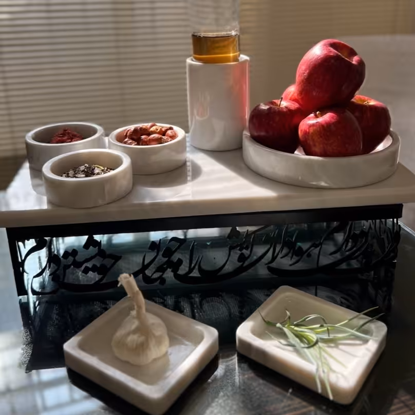 استند مزه سنگی مستطیل کالیگرافی 