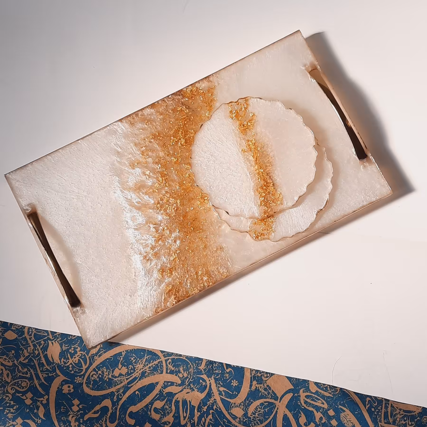 سینی پذیرایی و دکوراتیو طرح عروس