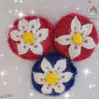 اسکاچ بافتنی ظرفشویی طرح  گل نرگس