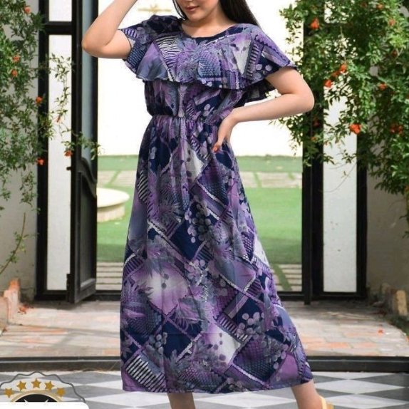 پیراهن زنانه نخی دارای رنگ بندی متنوع کد pz1