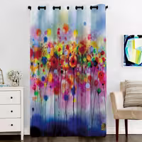 پرده پنجره مخمل پانچ گل سایز 138 در 270 مدل C6-309 شرکت رنس