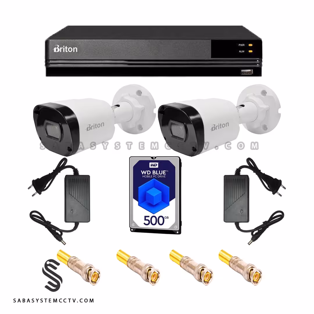 پکیج اقتصادی 2 دوربین مداربسته با دستگاه 5 مگ برایتون