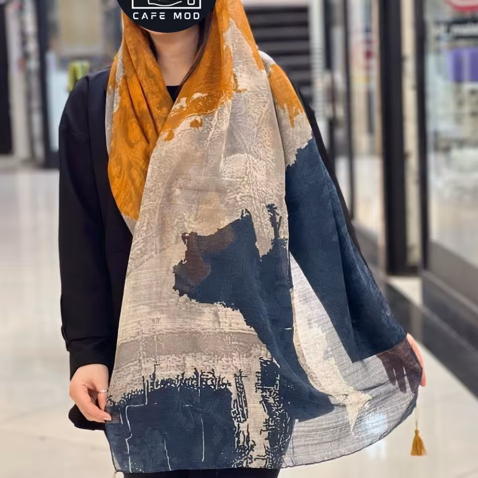 شال نخی مدل ابر و باد 