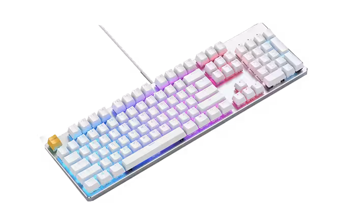کیبورد بازی فول سایز گلوریس مدل GMMK رنگ سفید یخی  Keyboard Gaming Glorious white