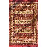 فرش ماشینی بزرگمهر کاشان طرح 78021 شرابی