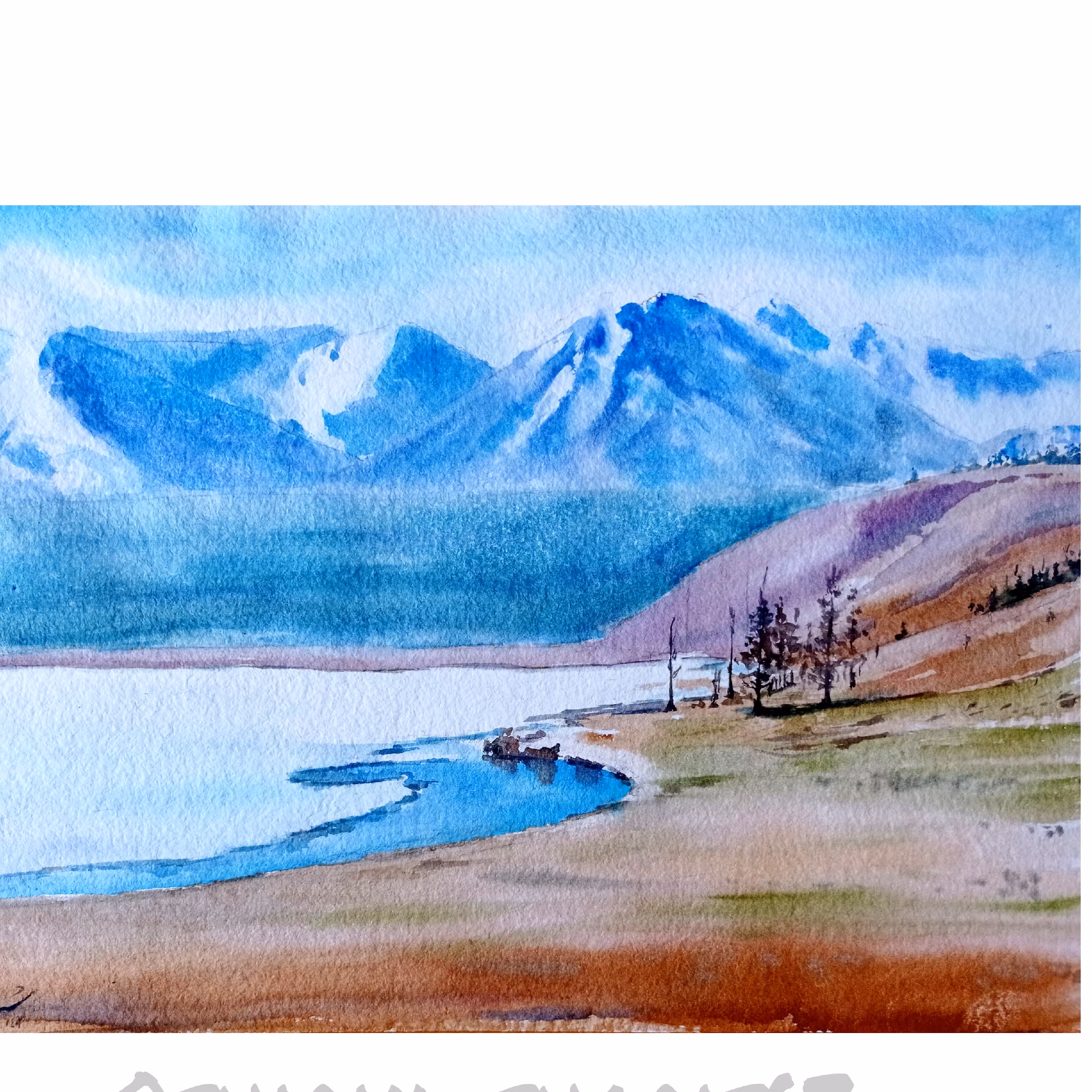 نقاشی آبرنگ منظره