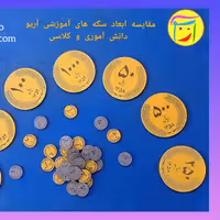 سکه های آموزشی آریو مگنت دار و بزرگ، مناسب تدریس معلم