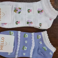 جوراب مچی  بنفش گلدار