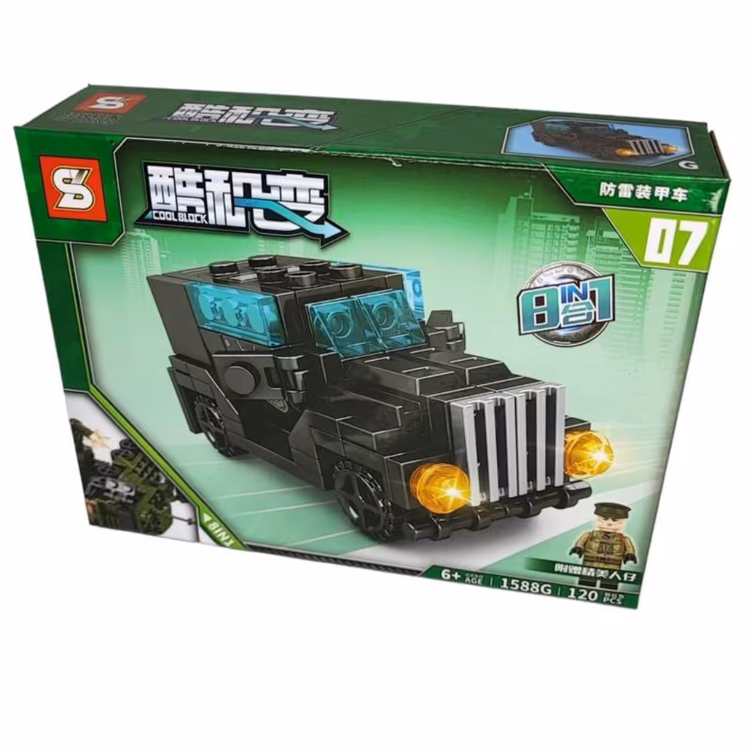 لگو ساختنی برند اس وای  طرح ماشین  سری جنگی و نظامی و ماشین های ارتشی مناسب هدیه 120 تکه
