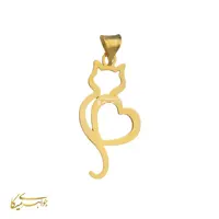 آویز گردنبند جواهری میکا طرح گربه طلا 18 عیار کد 06103970040