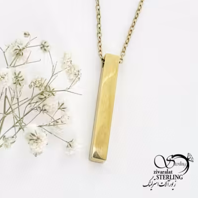 گردنبند مکعب استوانه ای اسپرت استیل کد 16260