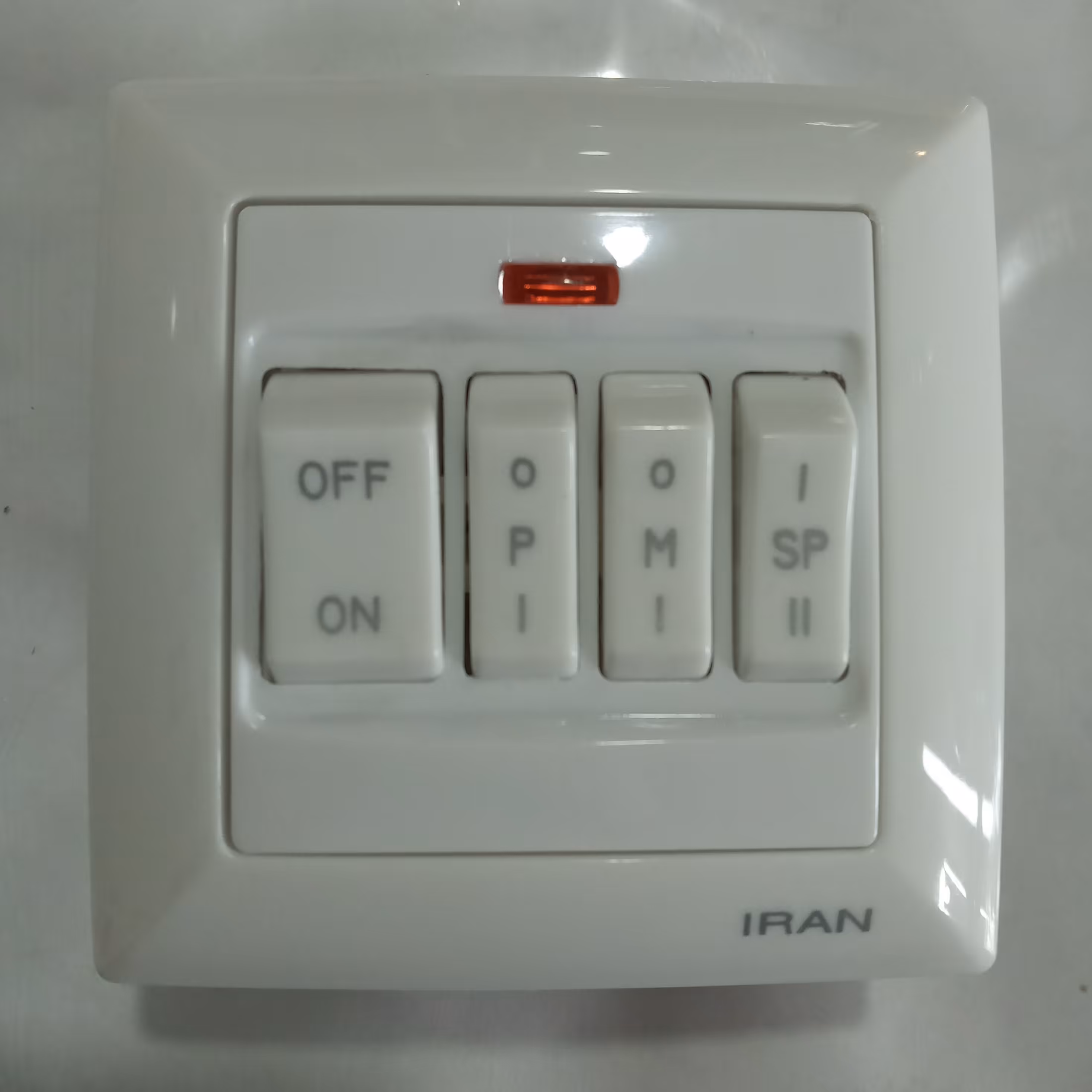 کلید کولر  چهار پل توکار ایران مدل الیزه استاندارد با کیفیت