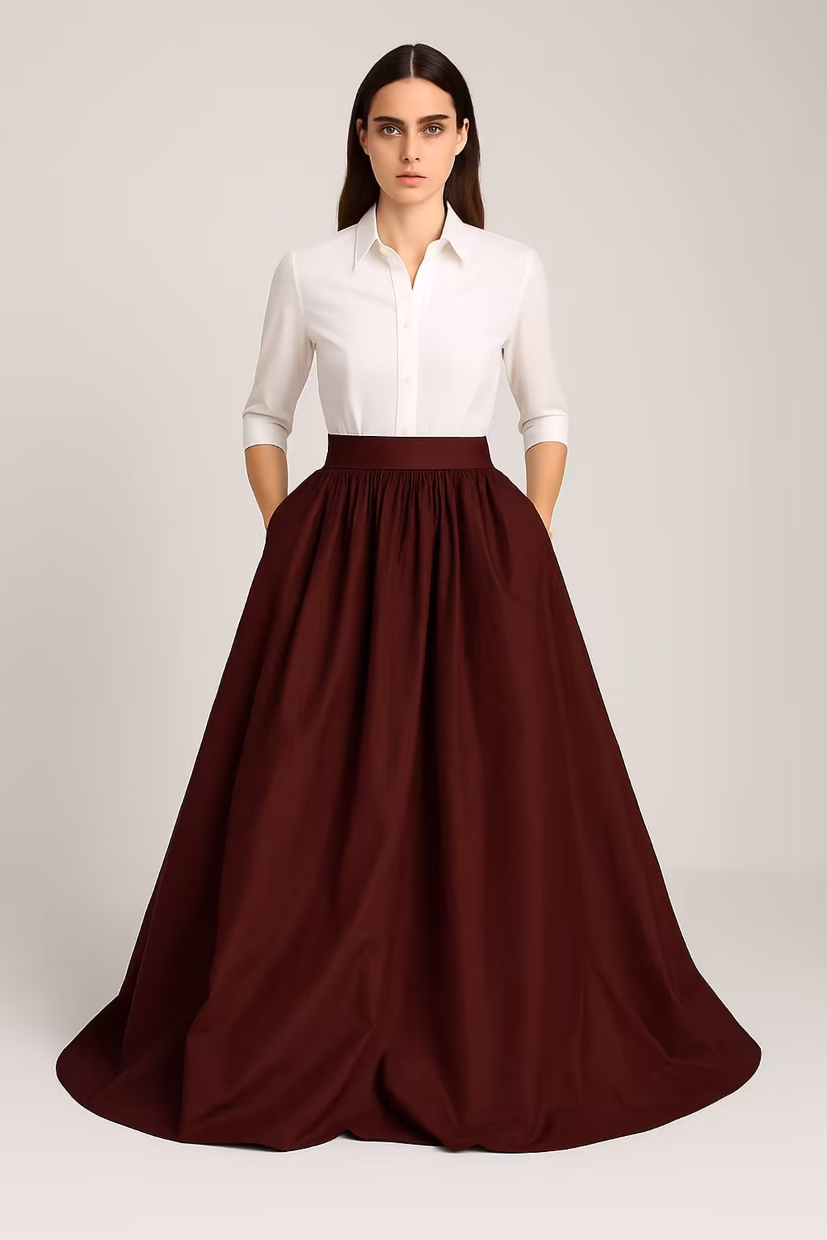 دامن قرمز زنانه پپ آپای بلند و آفرین Mert Erkan