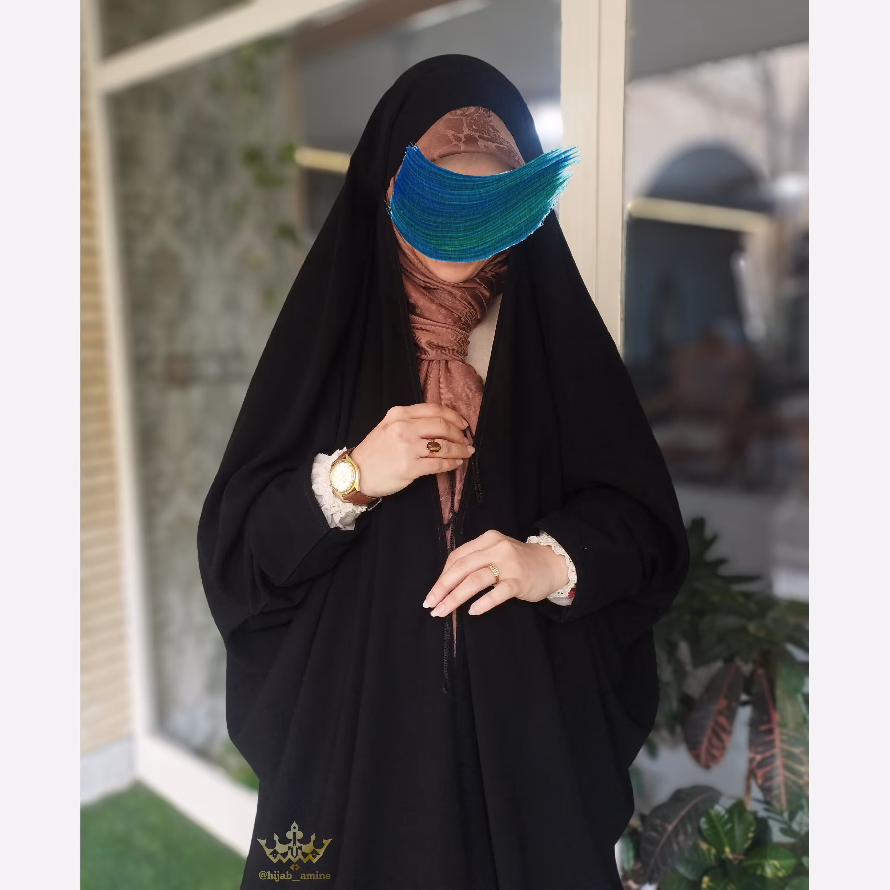 چادر عبا صدفی (نقاب  و آستین دارد)