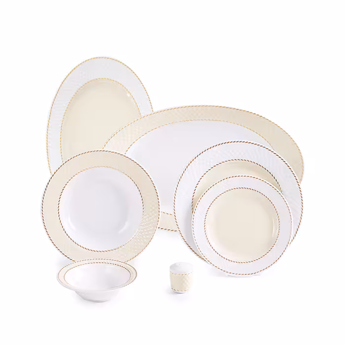 سرویس چینی زرین 6 نفره غذاخوری میلانو کرم (28 پارچه)