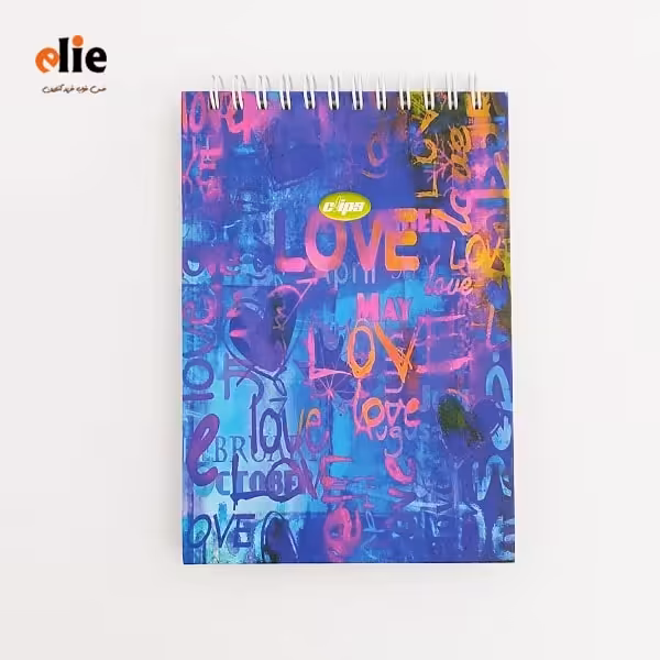 دفترچه یادداشت سیمی کلیپس جلدسخت طرح 002