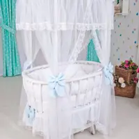 گهواره سبد سقفدار نی نی کام رنگ شده(پس کرایه)