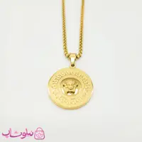 گردنبند مردانه مدل ورساچه سر شیر طلایی کد 1488