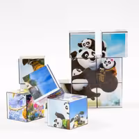 پازل مکعبی 12 قطعه سلفونی دارای 6 طرح در یک پازل محصول شرکت آرمان فردا(مناسب برای 3 سال به بالا)