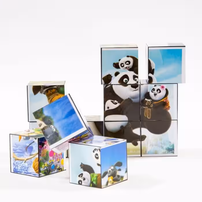 پازل مکعبی 12 قطعه سلفونی دارای 6 طرح در یک پازل محصول شرکت آرمان فردا(مناسب برای 3 سال به بالا)