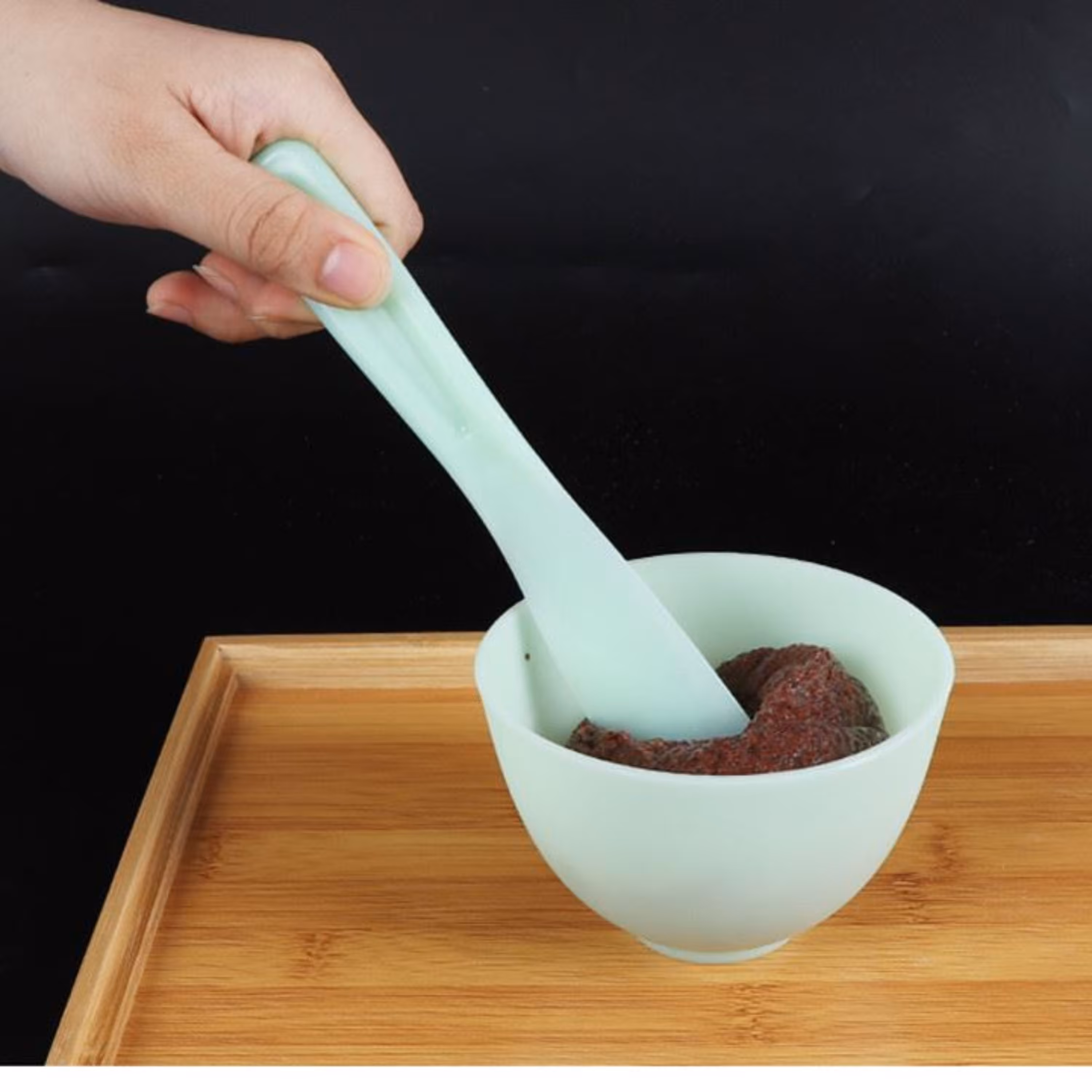 کاسه و کاردک سیلیکونی مخصوص ماسک و رنگ مو silicone