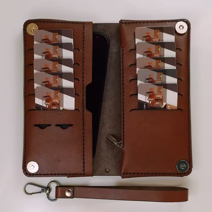 کیف کتی پالتویی کد223چرم گاو دست دوز به همراه بند