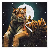 ساعت دیواری مدل 1078 طرح ببر و سنجاب