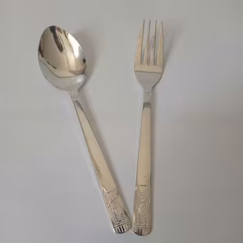 قاشق و چنگال مسی قلع شده تک عددی