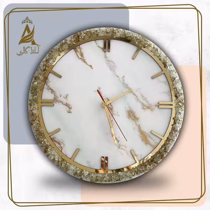 گالری آماندا ساعت دیواری رزینی قطر 35 طرح آفتاب با قابلیت تغییر رنگ