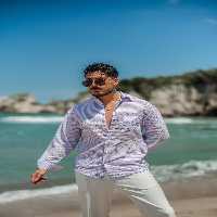 پیراهن / بلوز دکمه دار بنفش مردانه آستین بلند برجسته جیب OUTFİT MAN